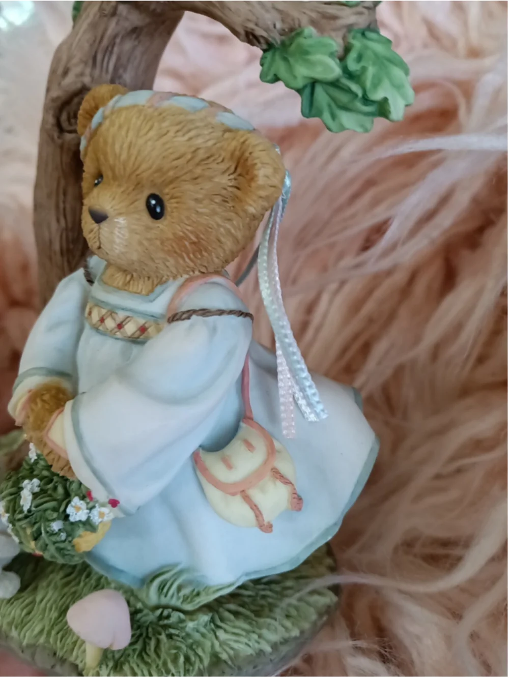 Cherished Teddies 2005 Maid Marian with Tree Mushrooms Bunny Flowers Bear